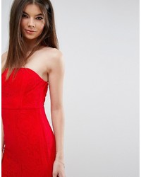 Love Triangle Bandeau Midi Dress With Double Frill