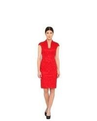 Rachel Roy Ss Lace Dress Dress Bright Red