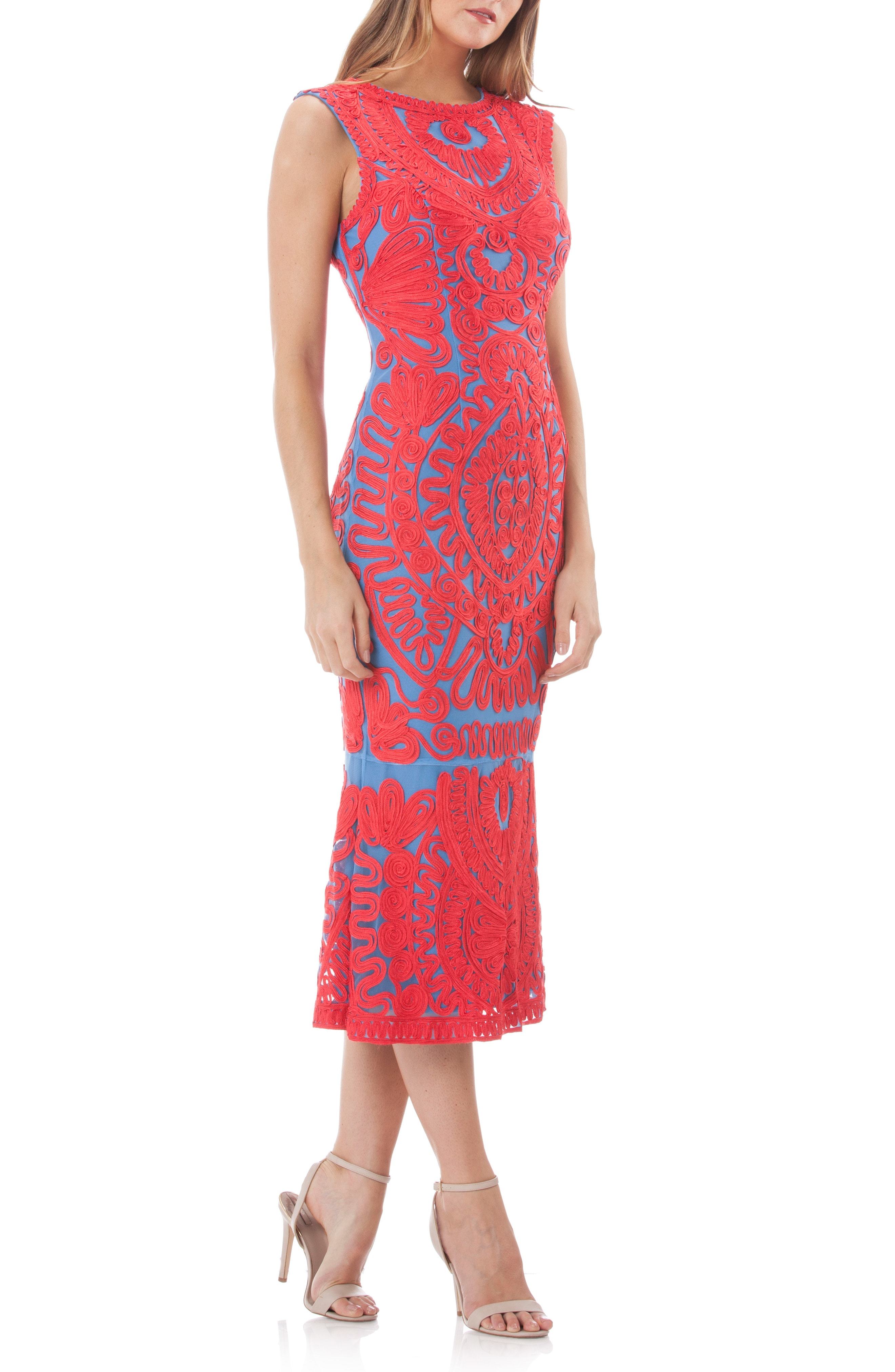 Js collections blouson sale soutache sheath dress