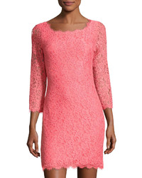 Diane von Furstenberg Zarita Lace Sheath Dress Coral