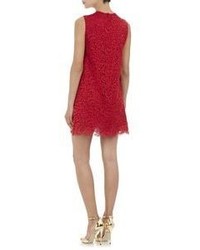 Dolce & Gabbana Guipure Lace Shift Dress Red