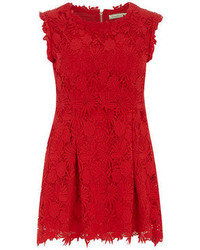 Dorothy Perkins Orien Love Red Crochet Lace Bell Dress
