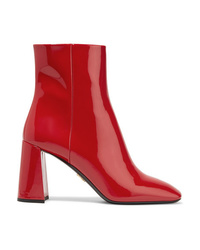 Prada 85 Patent Leather Ankle Boots