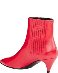Saint Laurent Cat Ankle Boots Red