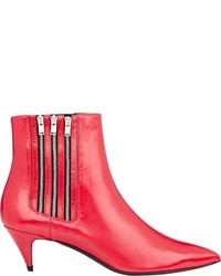 Saint Laurent Cat Ankle Boots Red