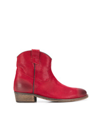 Via Roma 15 Distressed Western Ankle Boots