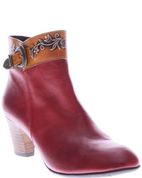 Spring Step Lartiste By Veronika Ankle Boots Red Leather Boots