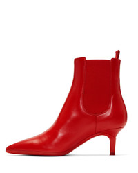 Gianvito Rossi Red Leather Heeled Boots