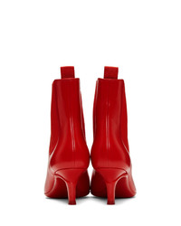 Gianvito Rossi Red Leather Heeled Boots