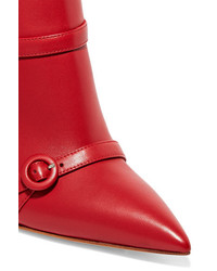 Gianvito Rossi Robin 100 Buckled Leather Ankle Boots Red