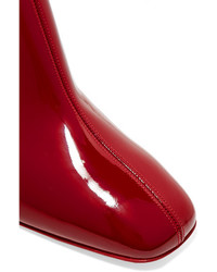 Christian Louboutin Tiagada 70 Patent Leather Ankle Boots Claret