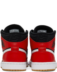 NIKE JORDAN Black Red Air Jordan 1 Mid Se Sneakers