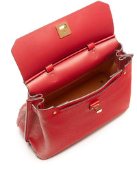 MCM Milla Large Convertible Satchel Ruby Red