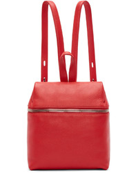Kara Red Pebbled Leather Small Backpack