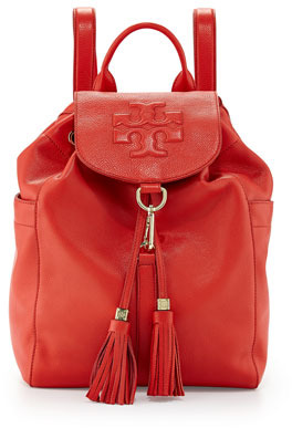 Tory Burch Thea Drawstring Leather Backpack Jasper, $495 | Neiman Marcus |  Lookastic