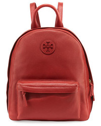Tory Burch Zip Around Leather Backpack Light Redwood