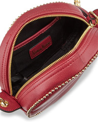 Neiman Marcus Ally Beaded Trim Canteen Bag Red