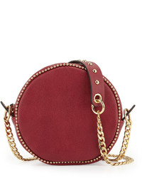 Neiman Marcus Ally Beaded Trim Canteen Bag Red