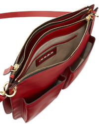 Marni Bandoleer Front Pocket Shoulder Bag Red