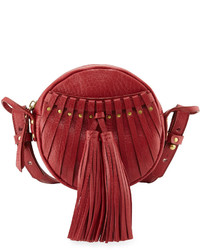 Cynthia Vincent Billy Leather Tassel Canteen Bag Red