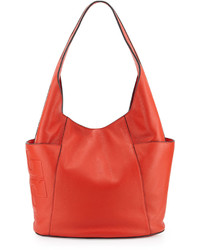 Tory Burch Bomb T Leather Hobo Bag Red