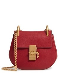 Chloé Chloe Mini Drew Leather Shoulder Bag Red