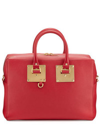 Sophie Hulme Cromwell Leather Bowling Bag Cherry