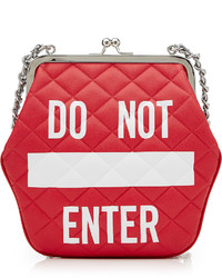Moschino Do Not Enter Leather Shoulder Bag
