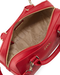 Furla Elena Small Leather Satchel Bag Ruby
