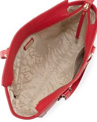 Furla Ginevra Large Leather Satchel Bag Ruby
