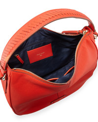 Cole Haan Iris Large Leather Hobo Bag Citrus Red