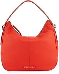 Cole Haan Iris Large Leather Hobo Bag Citrus Red