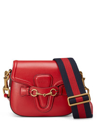 Gucci Lady Web Medium Leather Shoulder Bag Red
