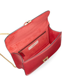 Valentino Lock Rolling Medium Leather Shoulder Bag Red
