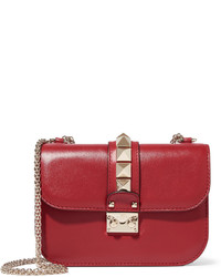 Valentino Lock Small Leather Shoulder Bag Red