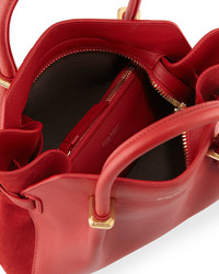Nina Ricci Marche Extra Small Leather Satchel Bag Rouge Red