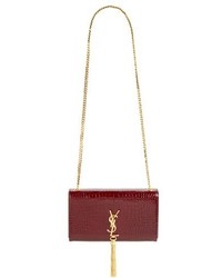 Saint Laurent Medium Kate Leather Shoulder Bag Red