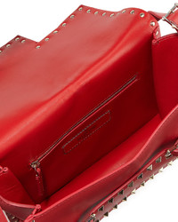 Valentino Medium Rockstud Short Shoulder Bag Red