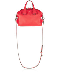 Givenchy Micro Nightingale Shoulder Bag In Red Textured Leather