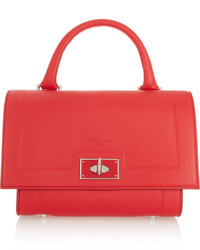 Givenchy Mini Shark Bag In Red Textured Leather