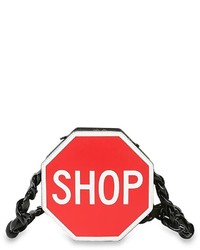Moschino Shop Sign Leather Shoulder Bag