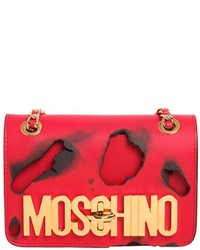 Moschino Small Logo Lettering Burned Leather Bag