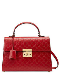 Gucci Padlock Medium Ssima Top Handle Satchel Bag