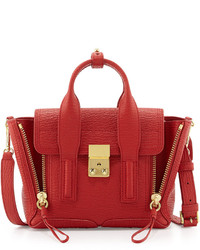 3.1 Phillip Lim Pashli Mini Leather Satchel Bag Red