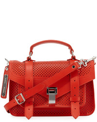 Proenza Schouler Ps1 Tiny Perforated Satchel Bag Red