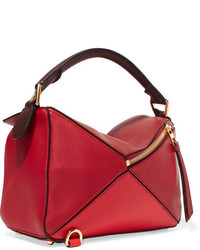 Loewe Puzzle Small Color Block Leather Shoulder Bag Red