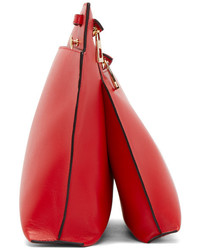 Loewe Red Leather Large Double Pouch Bag