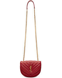 Saint Laurent Red Small Monogram Chain Bag