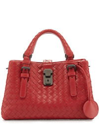 Bottega Veneta Roma Small Woven Leather Satchel Bag