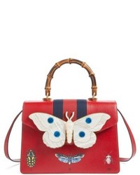 Gucci Small Falena Moth Top Handle Leather Satchel